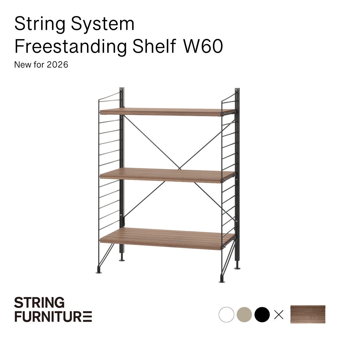 String funiture String System Freestanding Shelf ストリング
