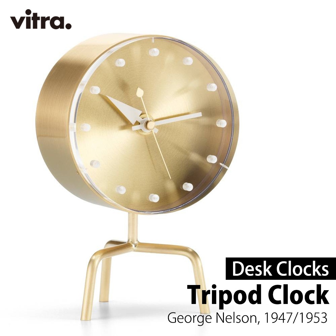 vitra �����ȥ� Desk Clocks �ǥ��������å� Tripod Clock �ȥ饤�ݥå� �����å� �֤����� ������ George Nelson ���硼�����ͥ륽�� �ͥ륽�󥯥��å�<br><br>���硼�����ͥ륽�󤬥ǥ����󤷤�����ƥꥢ���������꡼�֥ǥ��������å���