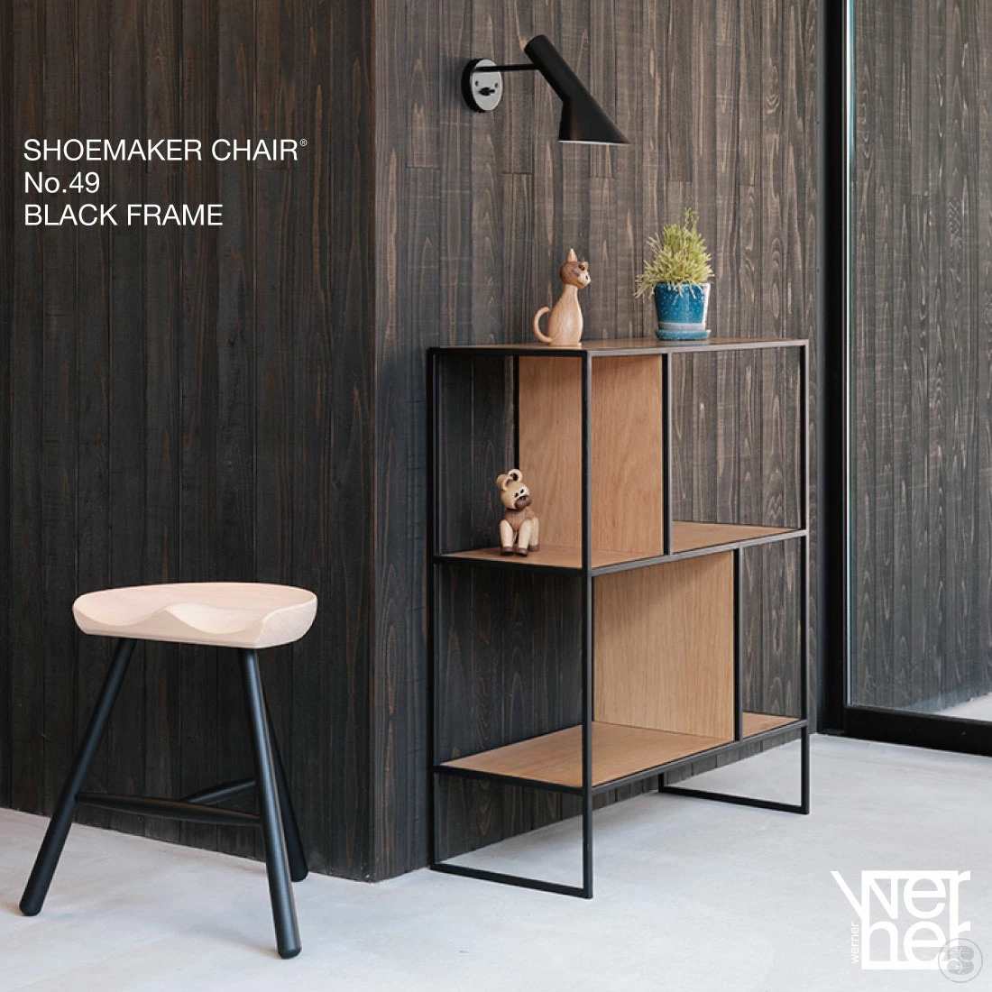WERNER SHOEMAKER CHAIR NO.49 BLACK FRAME Lars Werner Chair Stool ��ʡ� ���塼�᡼���������� �֥�å��ե졼�� �顼������ʡ� ���ġ��� �ػ�