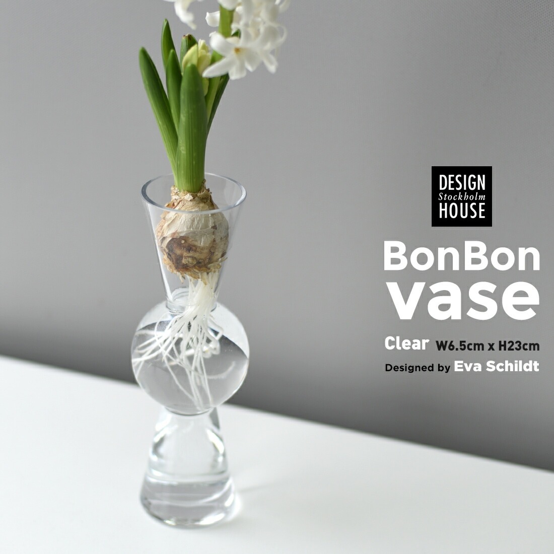 ��Design House Stockholm�� Bon Bon Vase clear �ܥ�ܥ�١��������ꥢ<br>Eva Schild ������ ����� ���� �ִ� �庹�� ���饹 �̲� �ǥ�����ϥ������ȥå��ۥ��ڥ���ӥ˼����б����ʡۡ�RCP��