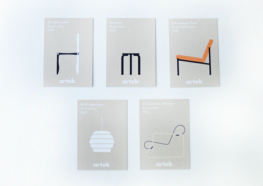 ڥݥȥɥץ쥼ȡۡartek/ƥåۥɥå DIN A6 10.514.8cm/륯꡼ 5祻åAlvar Aalto/ /stool60/̲/ե/ץ쥼ȡRCP