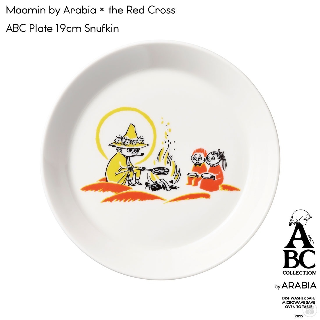 Moomin by Arabia × the Red Cross/Plate 19cm ABC Snufkin/Tove