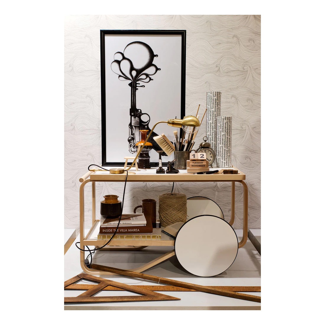 �ڥݥ��ȥ����ɥץ쥼��ȡ�artek ����ƥå� �ƥ����ȥ��꡼ tea trolley 901 teatrolley �֥�å� �ۥ磻�� �ơ��֥� ���� �����դ� �̲� ����ƥꥢ