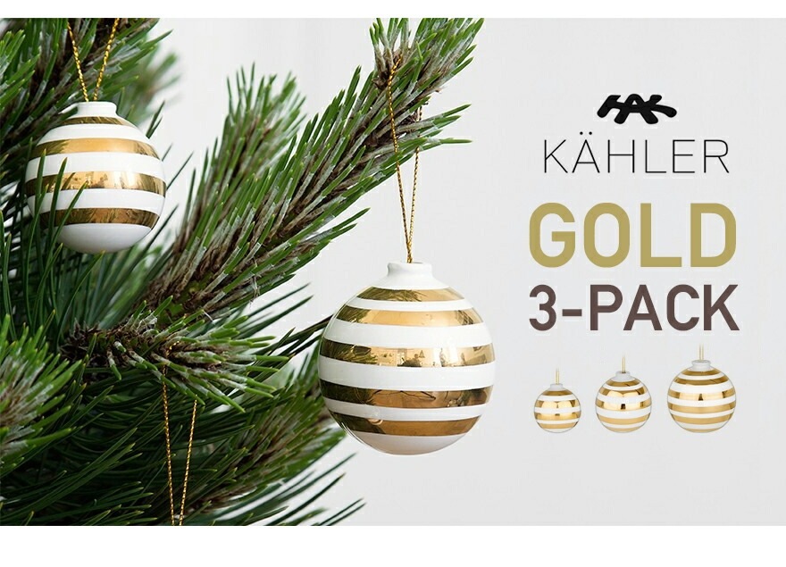 KAHLER �����顼 Omaggio ���ޥ��� ���ꥹ�ޥ������ʥ��� ������� 3�ĥ��å�15341<br>���ꥹ�ޥ� �ĥ꡼ �����ʥ��� ƫ�� �ܡ��� �̲� �ǥ�ޡ��� �� ���ե� �ץ쥼��� �ڥ���ӥ˼����б����ʡۡ�RCP��