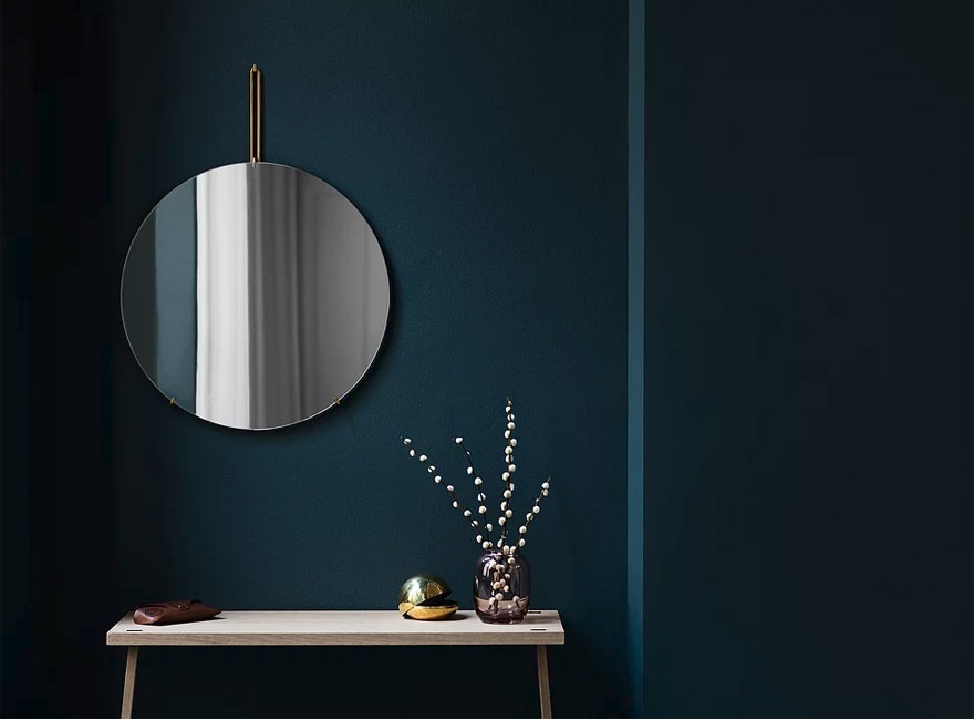 MOEBE ムーべ 鏡 ミラー スタンド ブラス 30cm MOEBE ムーベ WALL MIRROR ミラー 直径30cm<br>鏡 ウォールミラー 丸型