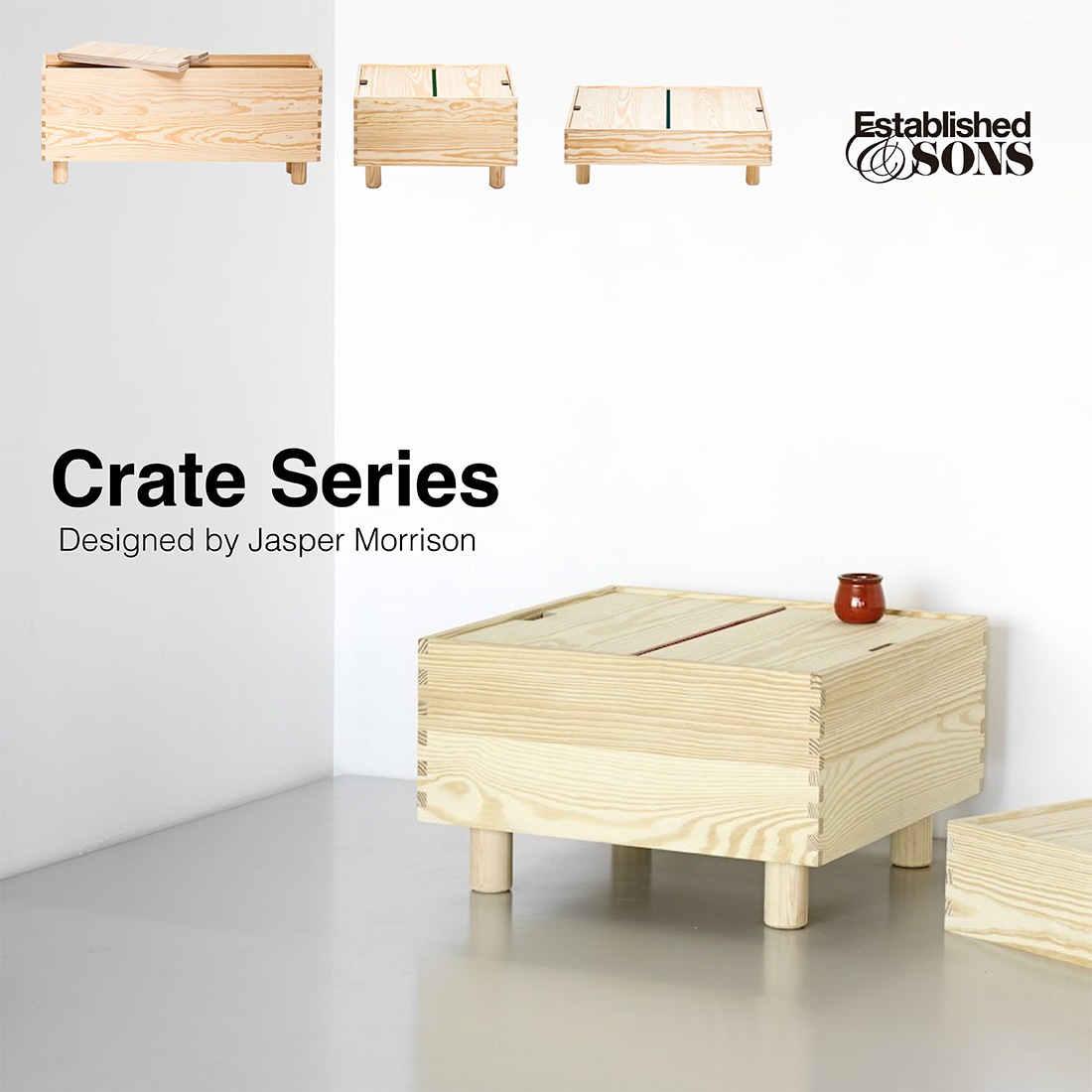 Established&Sons �������֥�å���ɥ���ɥ��� Crate Series  green hinge ���졼�ȥ��꡼�� ���꡼��ҥ� Jasper Morrison ���㥹�ѡ�����꥽�� ��Ǽ �� �������<br><br>����Ū��ʪ�β�ǽ�������ܤ������꡼��