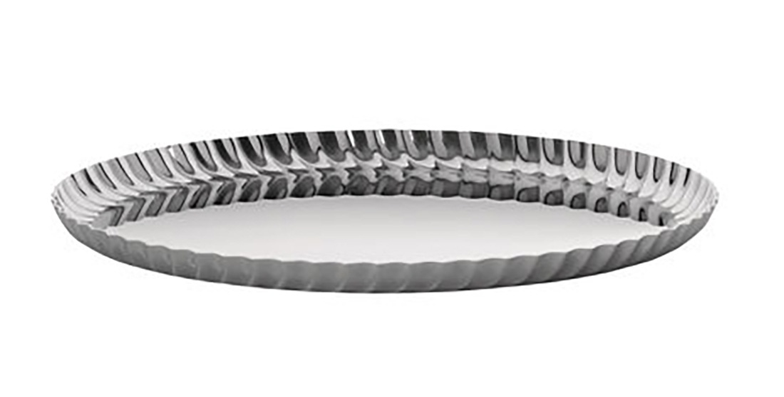 PLEATS ラウンドトレイ（直径23cm）シルバー / ALESSI アレッシ / Jin