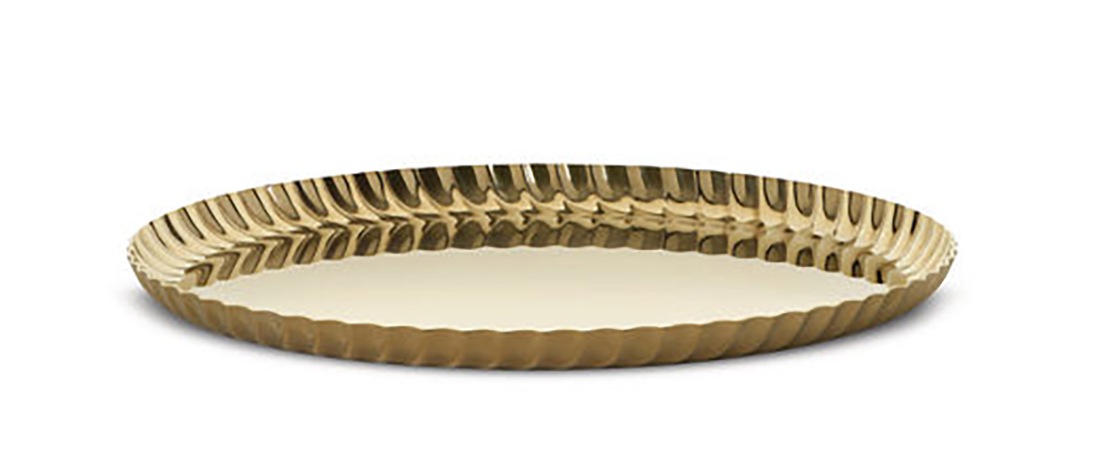 PLEATS ラウンドトレイ（直径23cm）ゴールド / ALESSI アレッシ / Jin