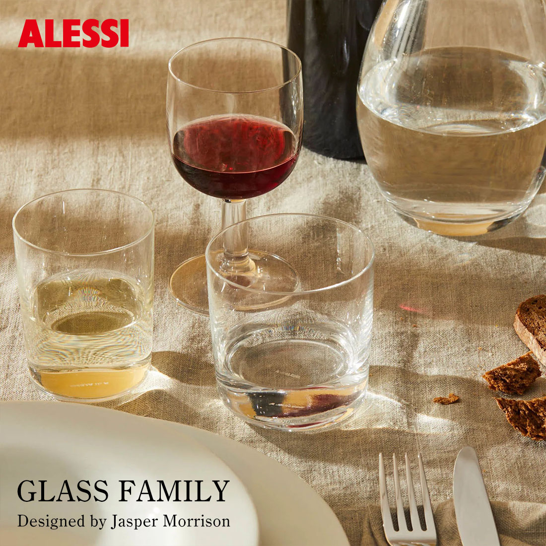 ALESSI ����å� GLASS FAMILY ���饹�ե��ߥ꡼ ���饹 ���֥�å� Jasper Morrison ���㥹�ѡ�����꥽�� ���å�