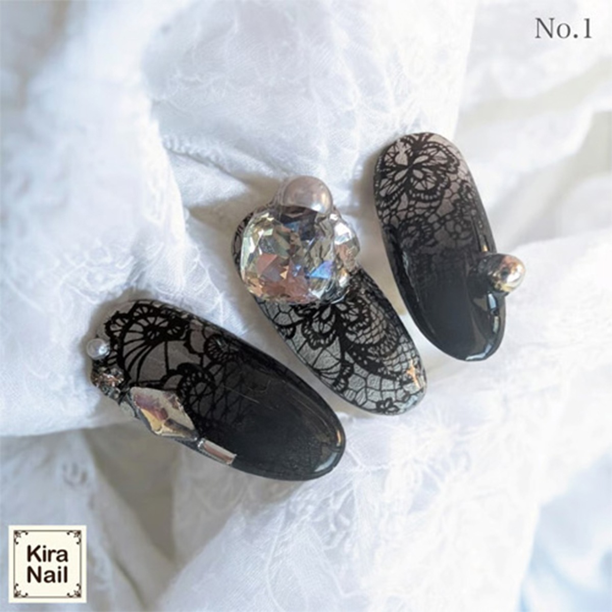 Kira Nail アートホイル エレガンスレース（ブラック or ホワイト
