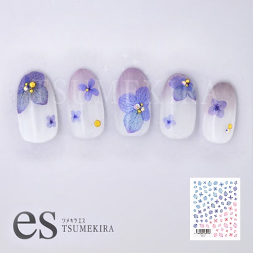 syunaページ ツメキラes ネイルシールES-AJI-102 紫陽花2（あじさい