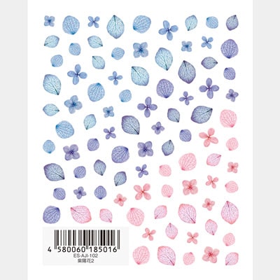 ツメキラes ネイルシールES-AJI-102 紫陽花2（あじさい）｜シャイニー