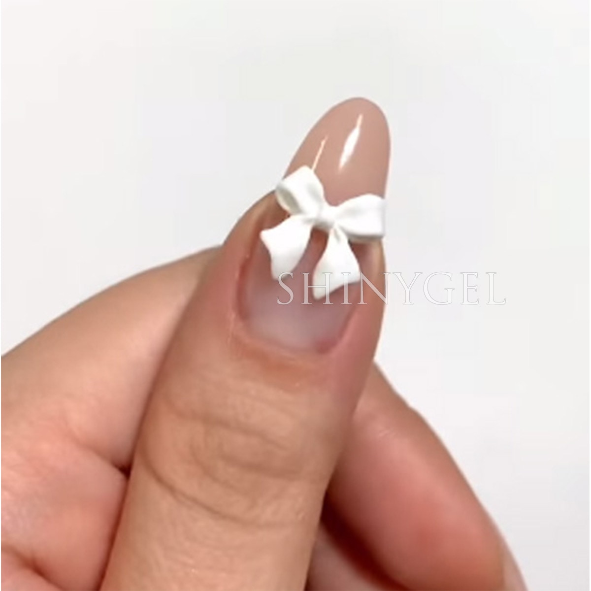 MATIERE 3Dリボン ミディアム ホワイト（約11x11x3mm）／5個入