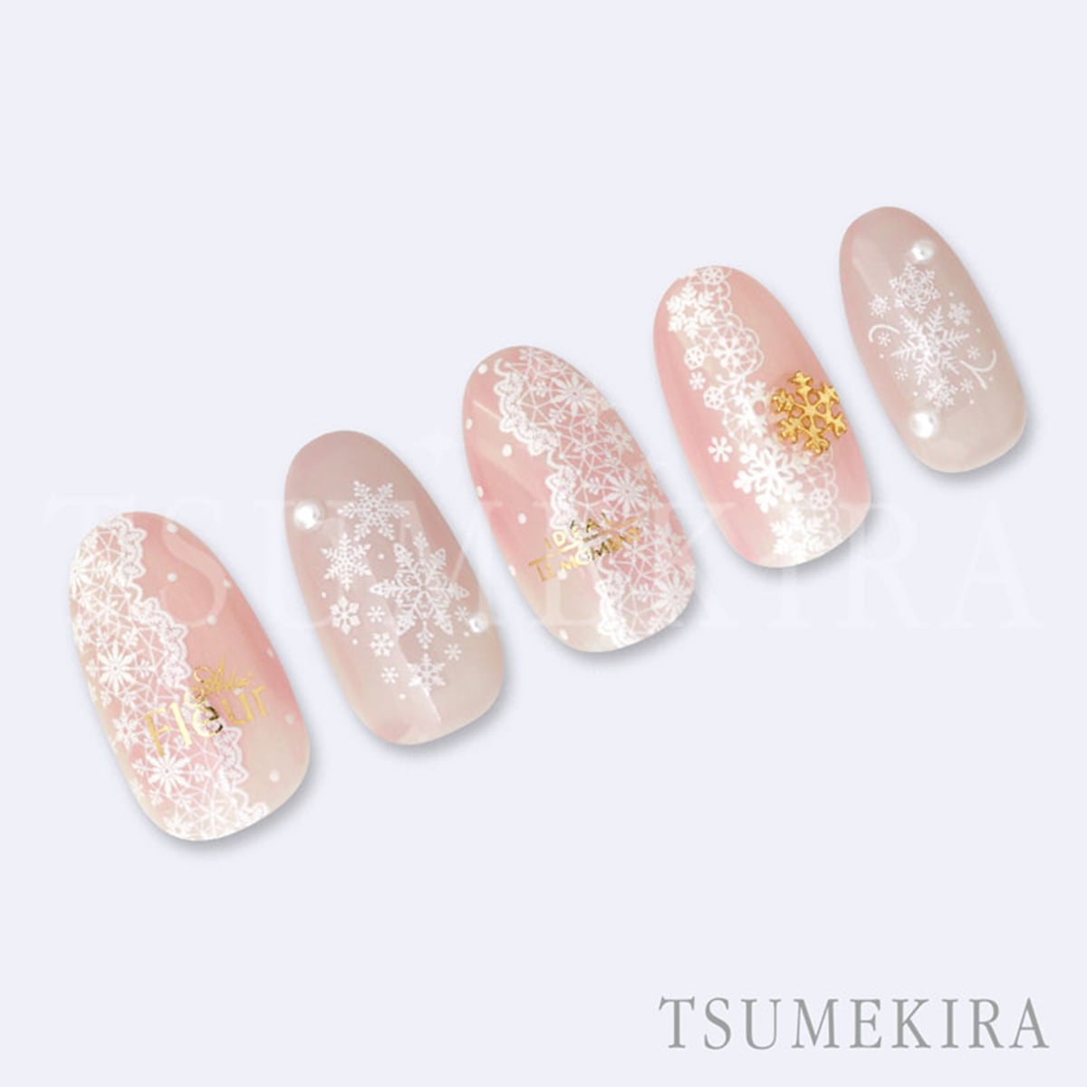 ツメキラes ネイルシール NN-YUK-017 雪の結晶レース｜シャイニー