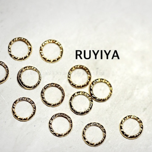 【在庫処分】RUYIYA（ルイーヤ）：メタルパーツ845 ロープリング／ゴールド 4mm（GROSS 約1g）