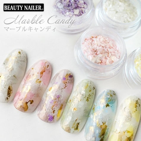 BEAUTY NAILER（ビューティーネイラー）：マーブルキャンディ（天然大理石粉＋ホイルパウダー） $