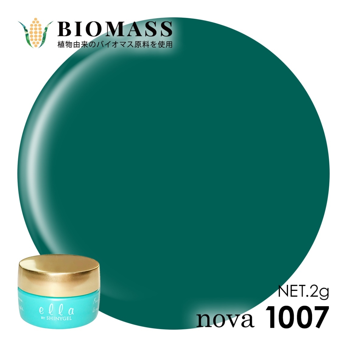 ella BY SHINYGEL Nova Biomass Color Gel 2g ／ 1007 Green Wood