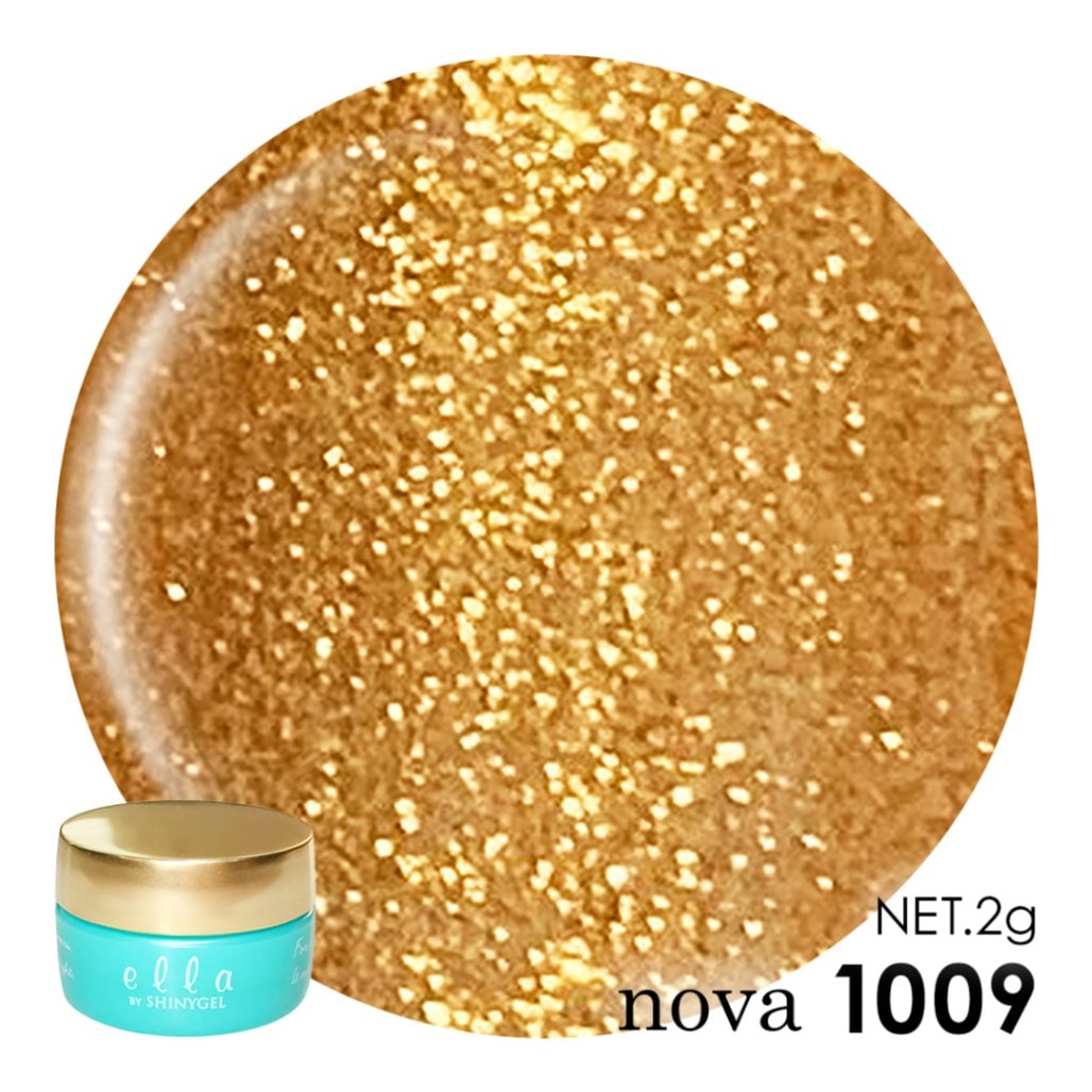 ella BY SHINYGEL Nova Color Gel 2g ／ 1009 Golden Glitter