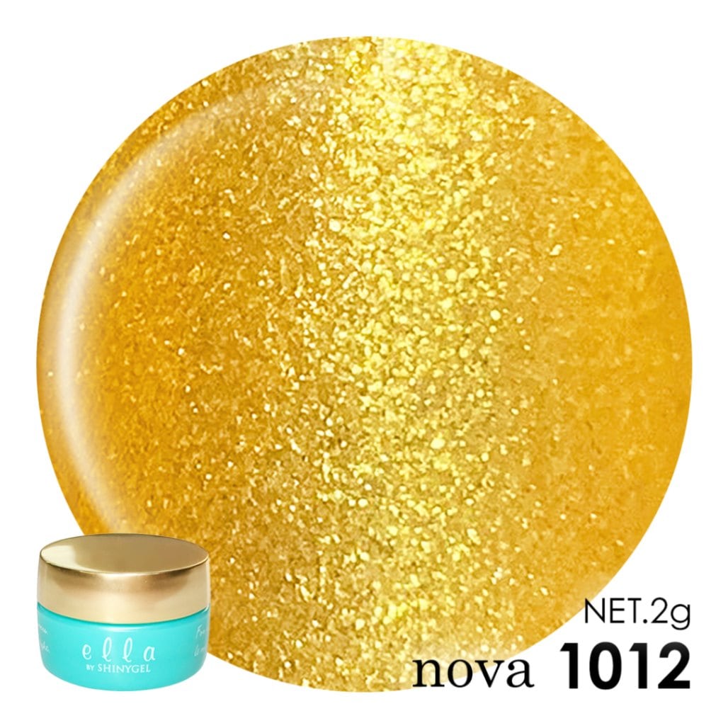 ella BY SHINYGEL Nova Biomass Color Gel 2g ／ 1012 Light Gold Glitter