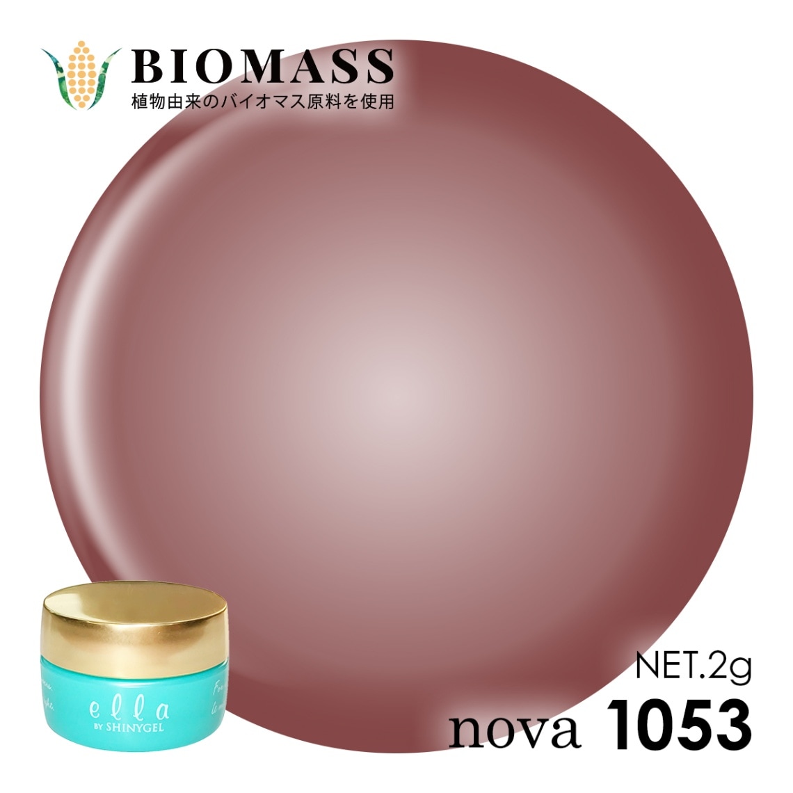 ella BY SHINYGEL Nova Biomass Color Gel 2g ／ 1053 Sheer Brown