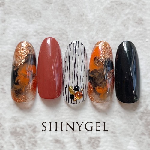 マーブルハロウィン | ネイルアートデザイン | SHINYGEL PRO SHOP
