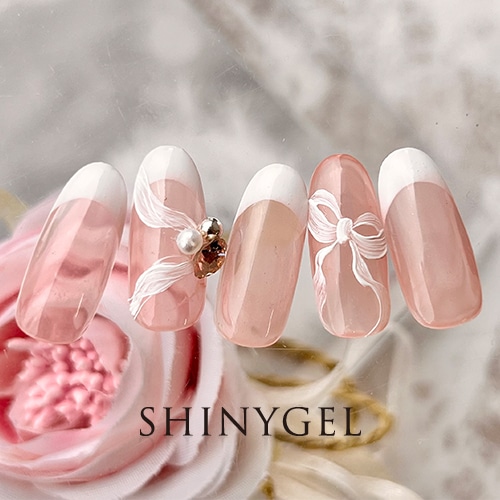 リボンとフレンチ | ネイルアートデザイン | SHINYGEL PRO SHOP