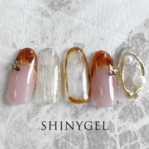 王道フレンチべっ甲 | ネイルアートデザイン | SHINYGEL PRO SHOP