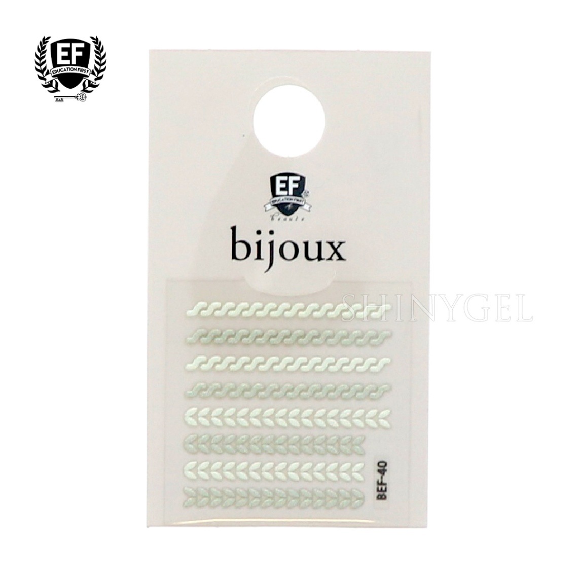 EFボーテ（エデュケーションファースト）：ビジューネイルシール／ニット柄グリーン系 （BEF-40）