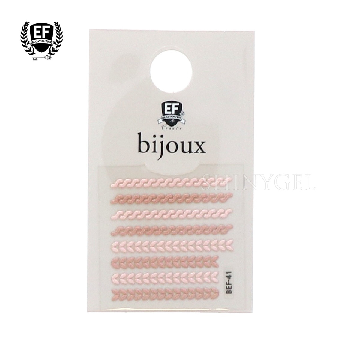 EFボーテ（エデュケーションファースト）：ビジューネイルシール／ニット柄ピンク系 （BEF-41）