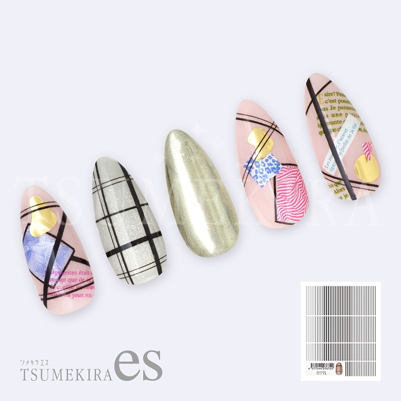TSUMEKIRA es（ツメキラエス）：ラインシール クロ／ES-LIN-002