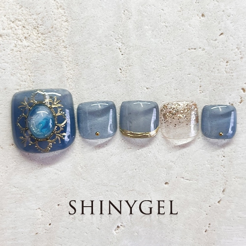 ブローチ風フットネイル