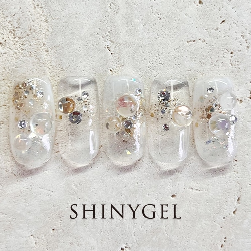 涼しげクリアネイル