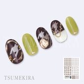 TSUMEKIRA（ツメキラ）：ネイルシール 福岡あみプロデュース 千鳥格子グランデ モカ&グレー／NN-FKO-005