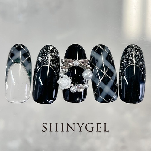 ブラックチェック×クリスマス