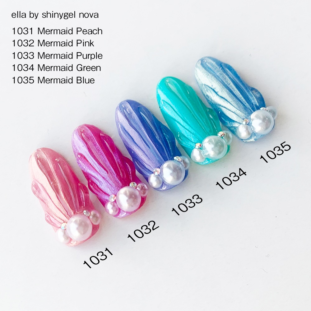 ella BY SHINYGEL nova：バイオマスカラージェル　1034　マーメイドグリーン（エラバイシャイニージェルノヴァ）［UVLED対応○］ $
