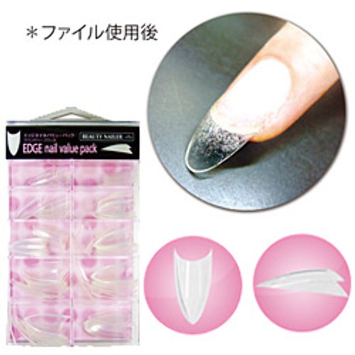 BEAUTY NAILER（ビューティーネイラー）：エッジネイルバリューパック ラウンドハーフウェル EDN-3／100枚（10サイズ各10枚）入り $