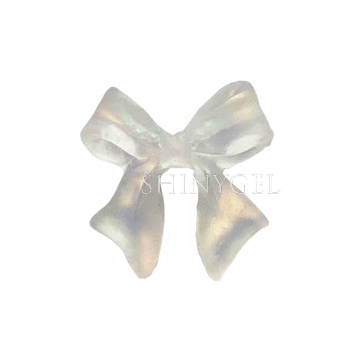 カラフルオーロラ Wリボン ホワイトオーロラ 約10x11mm／5個入