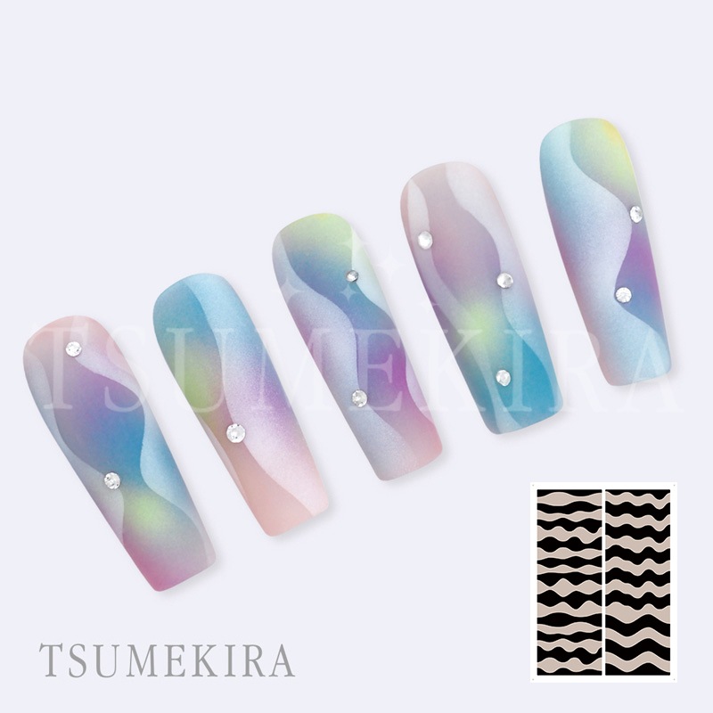TSUMEKIRA（ツメキラ）：ネイルシール YOSHIKONANBUプロデュース ウェーブ用ガイドシール／NN-WGS-001