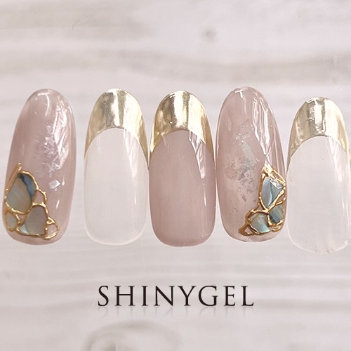 アクセサリー要らず♪シェル×フレンチミラーネイル♡ | ネイルアート