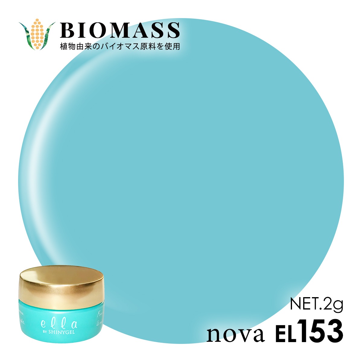 ella BY SHINYGEL nova Color Gel 2g / EL153 Luxury Dull Turquoise