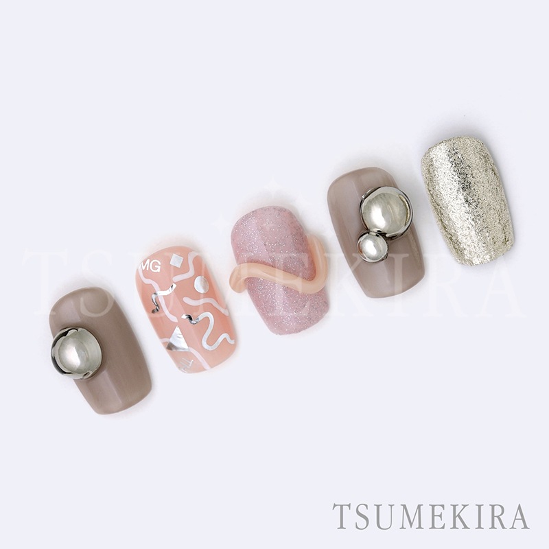 TSUMEKIRA（ツメキラ）：ネイルシール naomiプロデュース ユニオン シルバー／SG-NAO-002