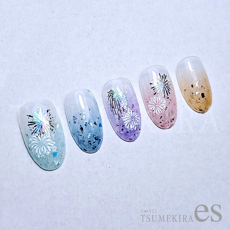 TSUMEKIRA es（ツメキラエス）：花火 レインボー／ES-FIW-003