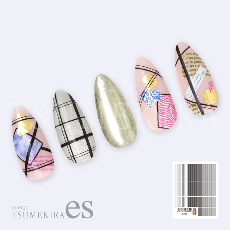 TSUMEKIRA es（ツメキラエス）：ラインシール クロ／ES-LIN-002