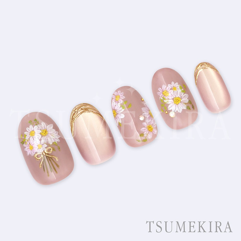 TSUMEKIRA(ツメキラ):ネイルシール yumiプロデュース ピンクマーガレット/NN-YMI-009