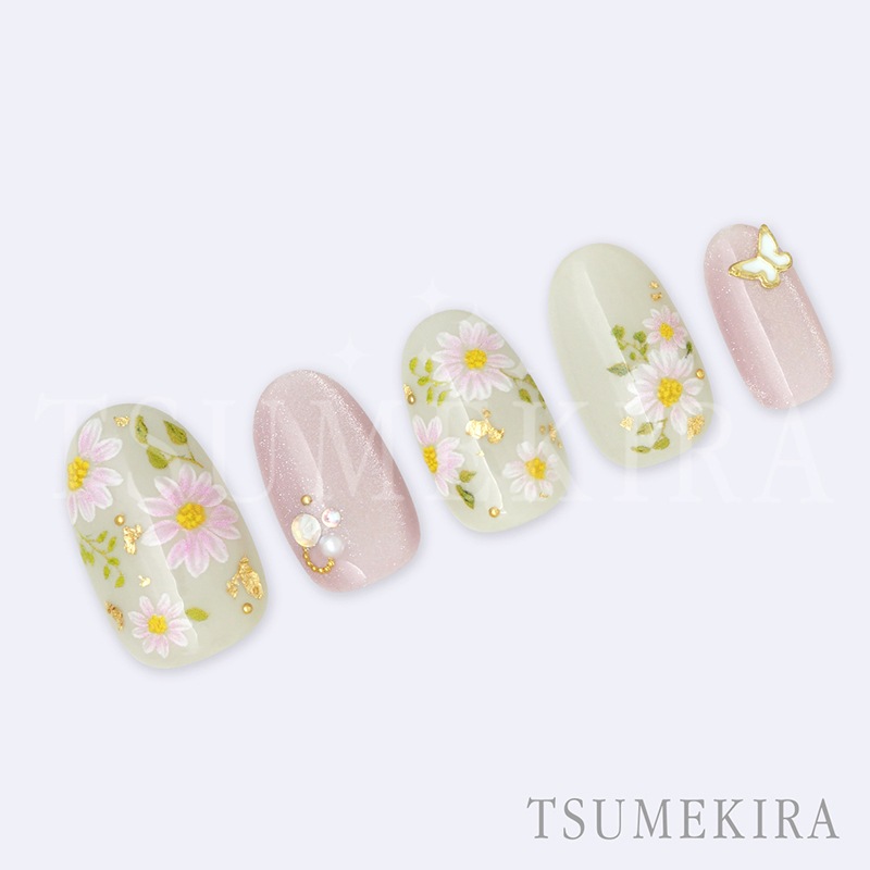 TSUMEKIRA(ツメキラ):ネイルシール yumiプロデュース ピンクマーガレット/NN-YMI-009