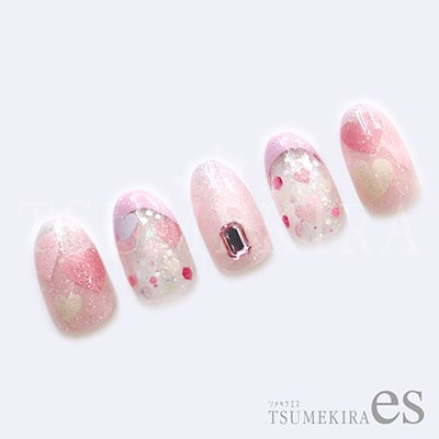 ネイルシール❤︎おまとめ TSUMEKIRA es（ツメキラエス）：ネイルシール ハート1／ES-HEA-101