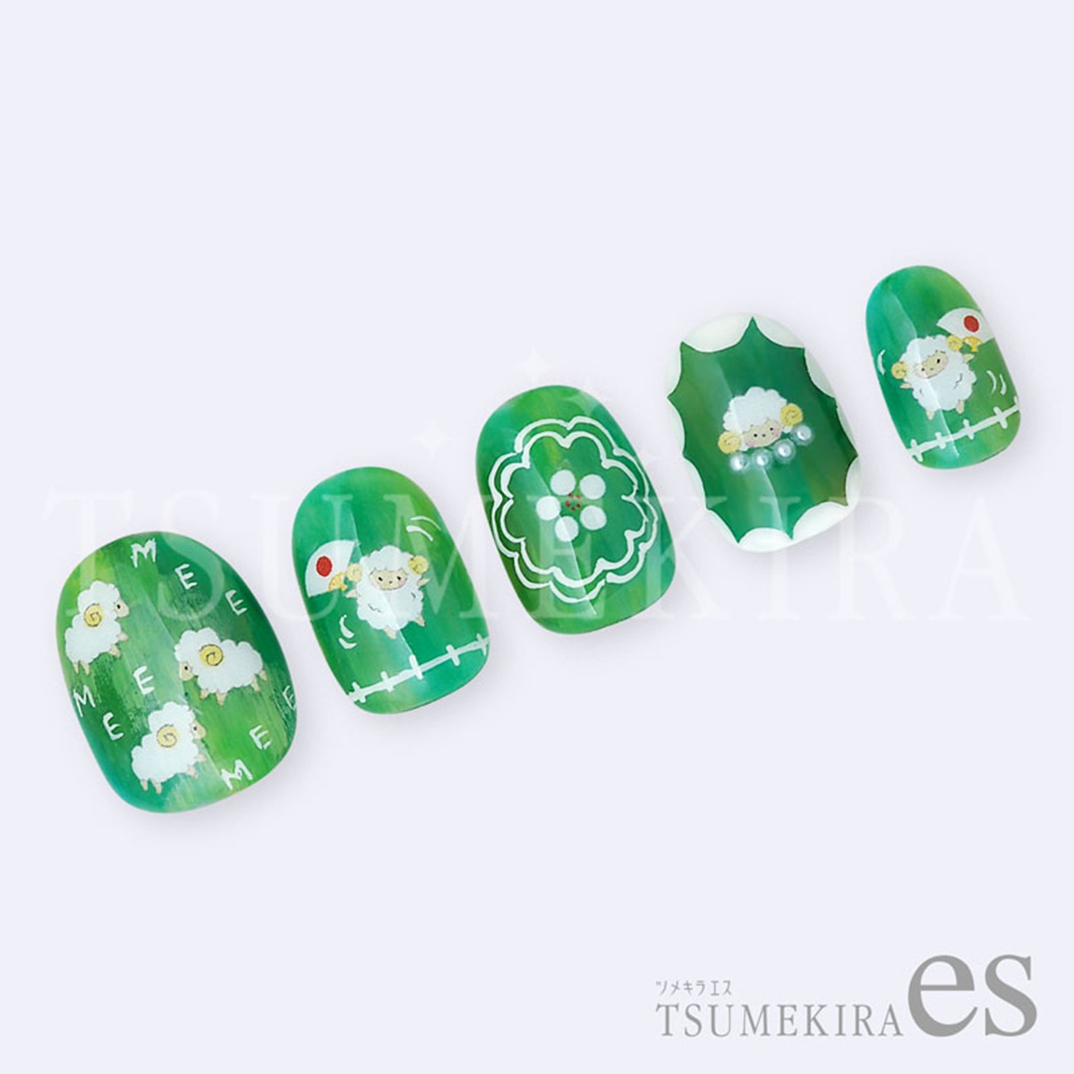 TSUMEKIRA es（ツメキラエス）：ネイルシール 【es】うらなかりかプロデュース おしょうがつ（ひつじ）／ES-URA-016