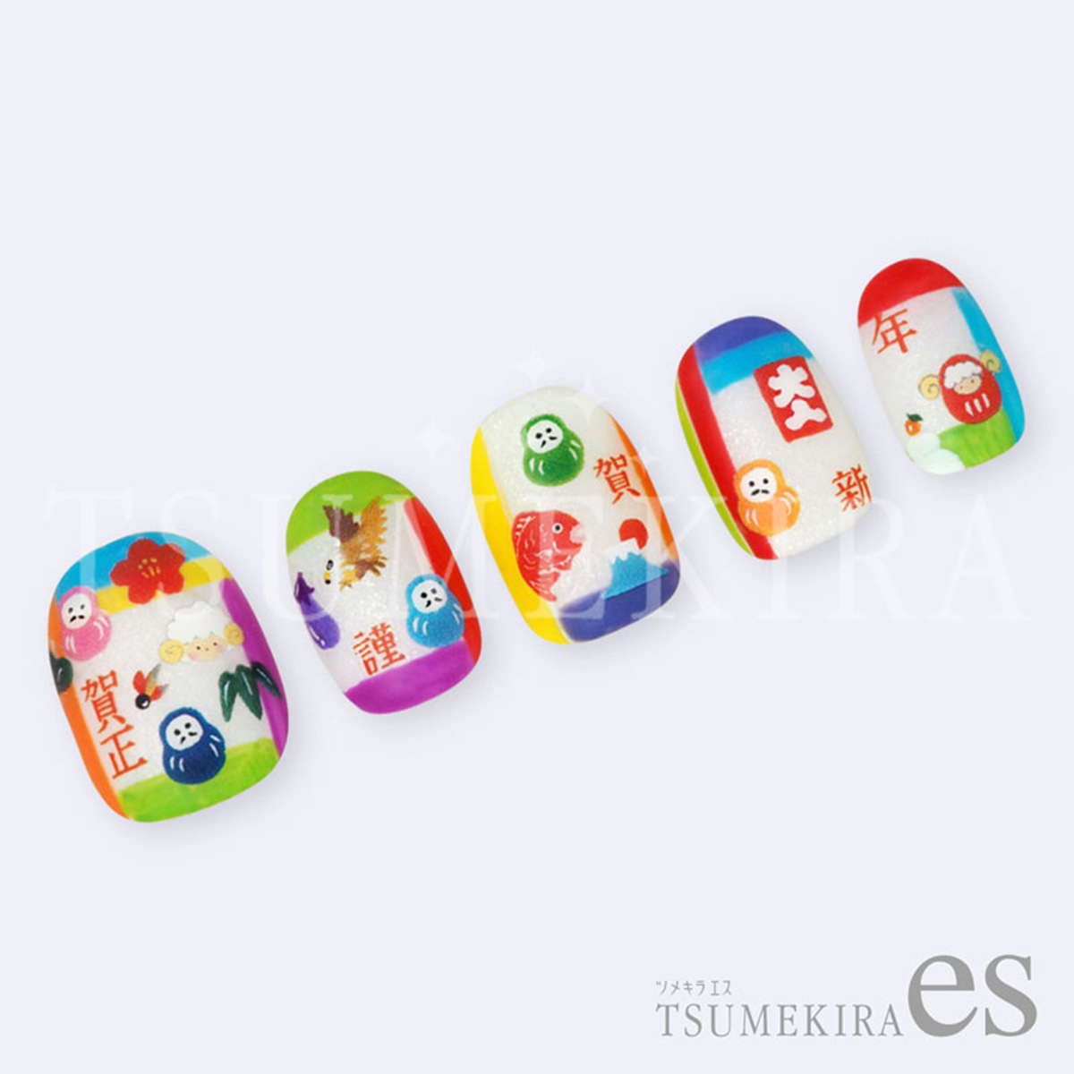 TSUMEKIRA es（ツメキラエス）：ネイルシール 【es】うらなかりかプロデュース おしょうがつ（ひつじ）／ES-URA-016