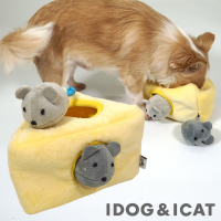 【IDOG】知育トイ チーズとネズミ カシャカシャと鳴き笛入り
