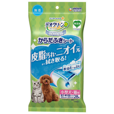 デオクリーン からだふきシート小型犬用 無香 28枚